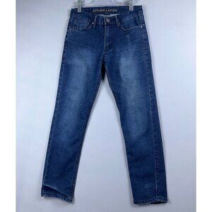 Stitches & Rivets Slim Straight Leg Jeans Womens Size 30X30 Mid Rise Blue